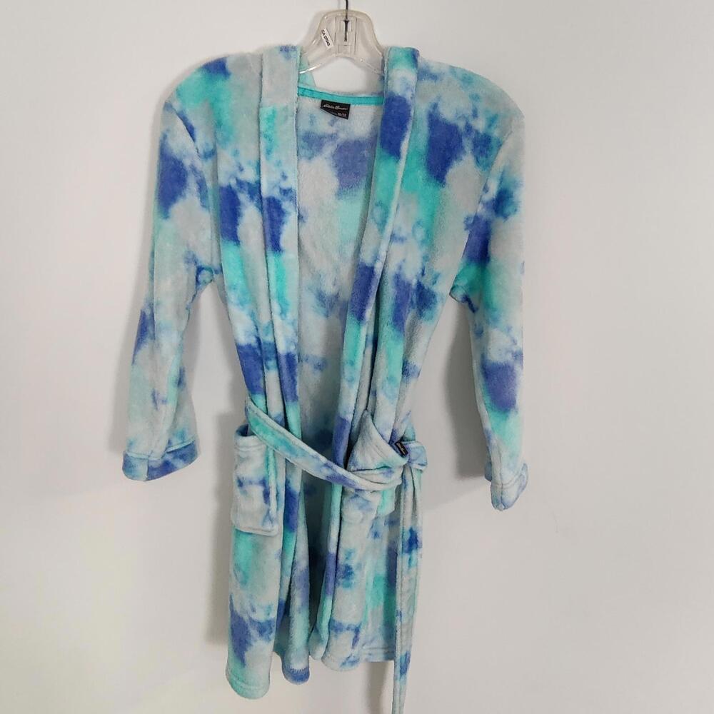 Eddie Bauer Boy's Tie Dye Fleece Robe Size 10 12 Winter